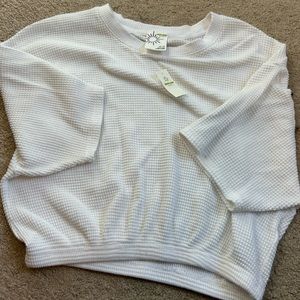 Brand new, arie waffle cinched at the bottom cropped tee